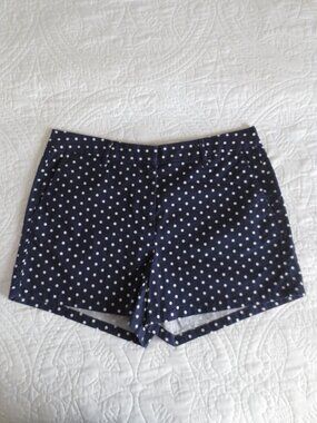 ELLE Navy Blue & White Polka Dot Cotton Shorts